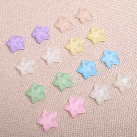 Parche de Resina de Estrella de Cinco Puntas Transparente para Horquillas Infantiles Fundas de Teléfono y Hebillas de Zapatos
