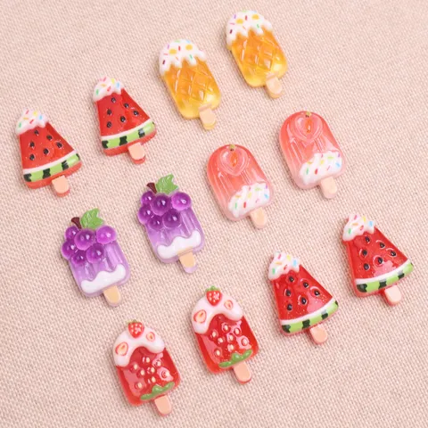 Cabochones de Resina de Paleta de Frutas Lindos DIY Funda de Teléfono Pinza de Pelo Zapato Decoración Accesorios