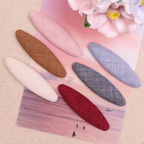 Horquilla Ovalada de Tela Fresca Coreana Pinza de Pelo Hecha a Mano DIY Lindos Accesorios para el Cabello para Mujeres y Niñas