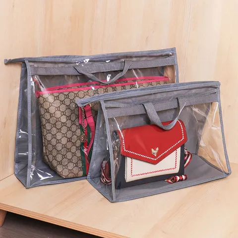Borsa di Stoccaggio Trasparente Antipolvere per Borsa Organizer per Armadio in PVC Trasparente Con Manico Cerniera