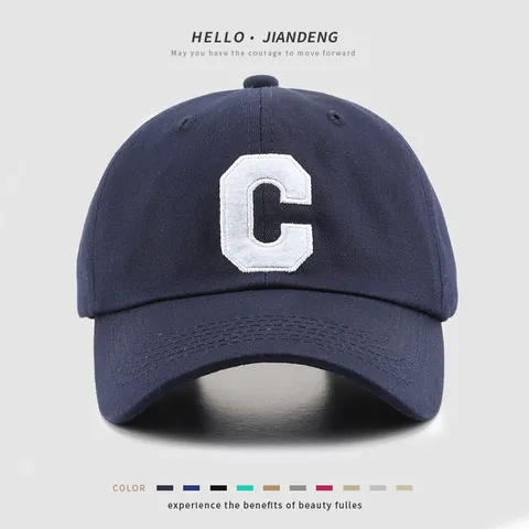 Unisex Cotton Baseball Cap Classic Letter Embroidery Curved Brim Adjustable Casual Sun Protection Sports Dad Hat