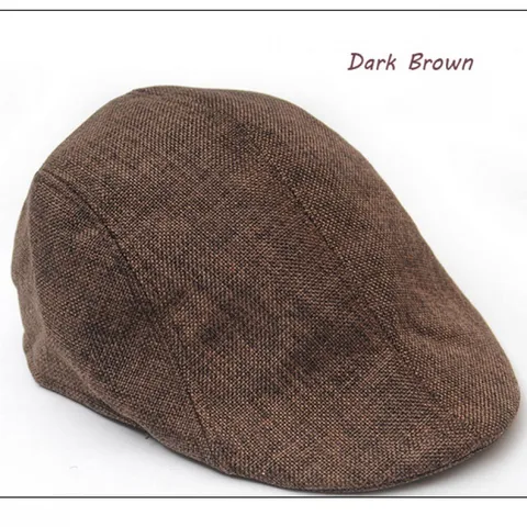 Unisex Breathable Linen Duckbill Cap Retro British Flat Cap Newsboy Beret Hat For Spring Summer Casual Wear