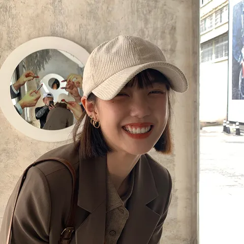 Corduroy Baseball Cap Women Men Adjustable Casual Duckbill Hat Autumn Winter Retro Solid Color Classic Dad Hat