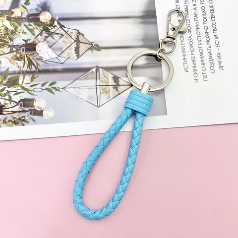Creatieve Gevlochten Lederen Touw Sleutelhanger Auto Sleutelring Meerkleurige Lanyard Tas Hanger Mode Accessoires Voor Vrouwen Mannen