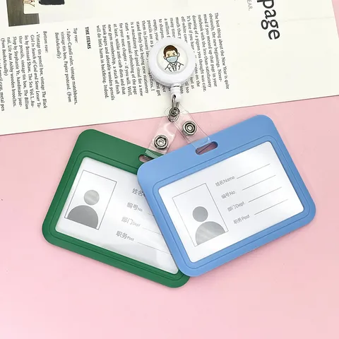 Multifunctionele Intrekbare Badgehouder Plastic Medische Zuster Dokter Cartoon Badgehouder Met Dubbele Leren Band