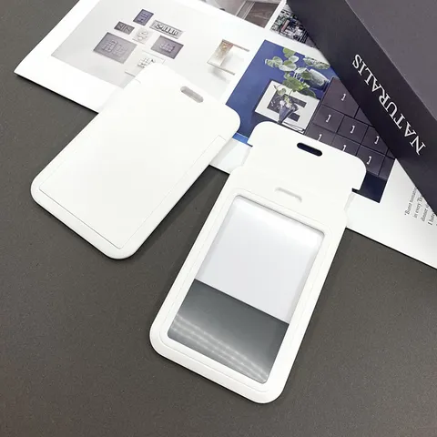 Funda Deslizante Blanca Lisa Para Tarjetas Porta Badge De Identificación Plástico Para Estudiantes Trabajadores Funda Protectora