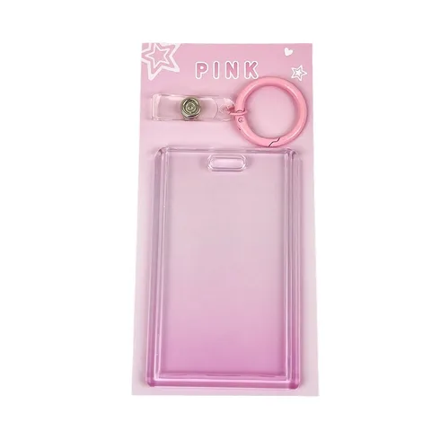 Gradient Transparente Kartenhülle DIY Goo Karte Ausweishalter Mit Schlüsselring Studenten Bus Zugangskarte Schutzhülle Für Ausweise
