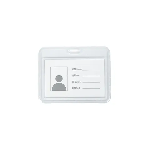 Portatarjetas de Identificación Horizontal Transparente de PP Con Carrete Retráctil Para Médico Enfermera Estudiante Funda Protectora
