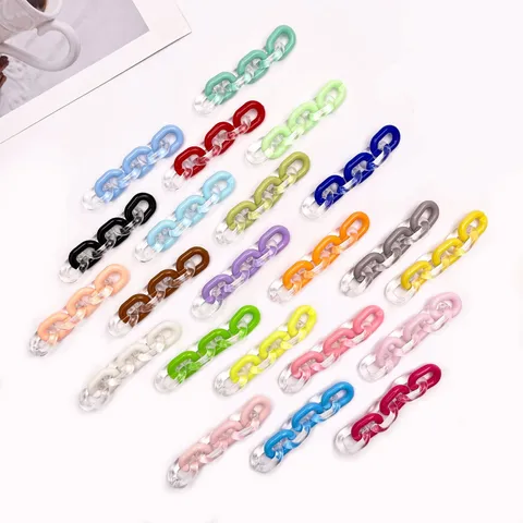 Acrylic DIY Chain Links U-Shape Colorful Accessories For Phone Case Bag Keychain Decorative Handmade Craft Supplies Jewelry Findings