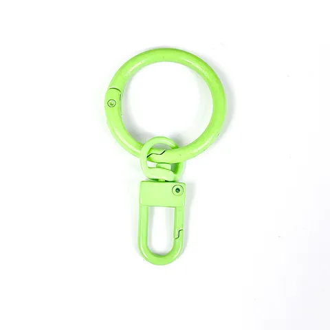 Candy Color Baked Paint Metal Key Ring Hook Zinc Alloy Anti-Lost Circular Spring Buckle For DIY Craft Keychain Bag Pendant Accessories