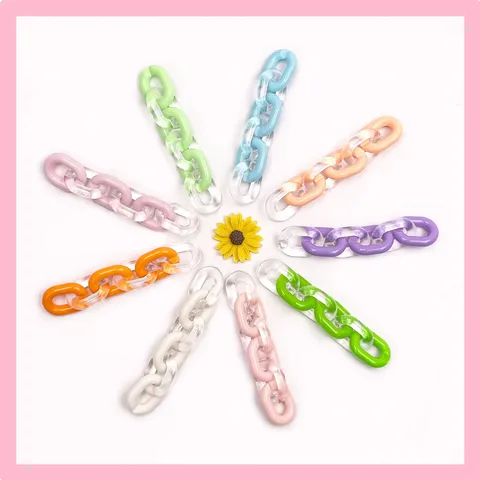 Acrylic DIY Chain Links U-Shape Colorful Accessories For Phone Case Bag Keychain Decorative Handmade Craft Supplies Jewelry Findings