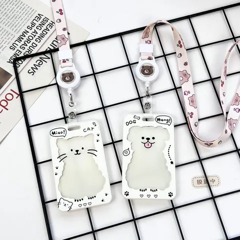Creative Cartoon Animal Card Holder PS Plastic Student ID Badge Protector Bus Metro Subway Card Cover Case Gift For Students