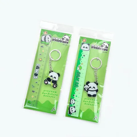 Lot de Règles Transparentes en Acrylique Panda Dessin Animé Mignon Règle de Dessin Créative Fournitures Scolaires pour Étudiants