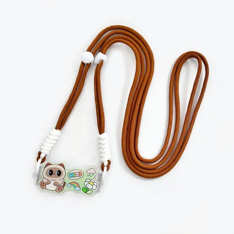 Cute Cartoon Acrylic Phone Back Clip Lanyard Crossbody Braided Mobile Phone Strap Anti-lost Neck Hanging Accessory For Women Men