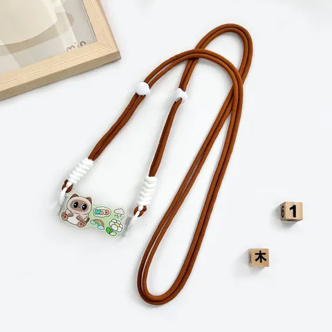 Cute Cartoon Acrylic Phone Back Clip Lanyard Crossbody Braided Mobile Phone Strap Anti-lost Neck Hanging Accessory For Women Men