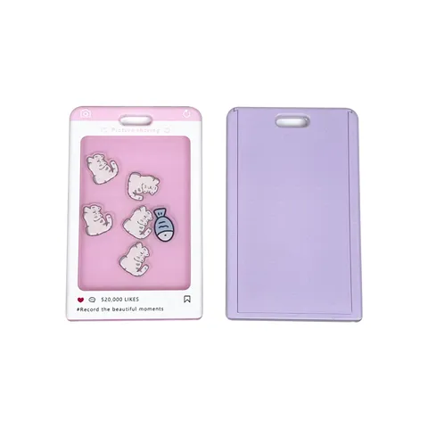 Creative Cartoon Animal Shake Jingle Card Holder Social Media UI Style ID Card Sleeve With Lanyard For Students School Bus Card Protection Case