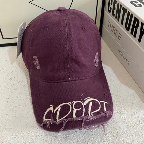 Amerikanische Vintage Zerstörte Baseballkappe Herren Damen Retro Waschbaumwolle Buchstabenstickerei Sonnenschutz Verstellbar Streetwear Kappe