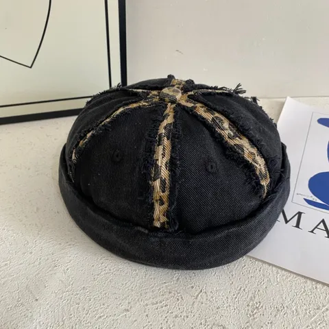 Vintage Washed Distressed Patchwork Docker Hat For Men Women Brimless Beanie Hip Hop Sailor Cap Outdoor Cotton Blend Docker Hat