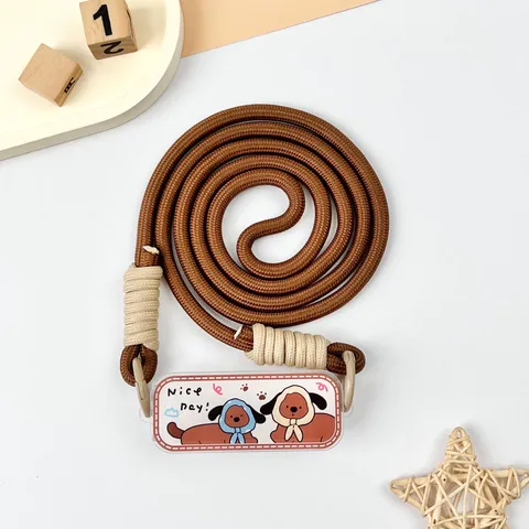 Cute Cartoon Puppy Acrylic Mobile Phone Back Clip With Adjustable Braided Crossbody Lanyard Universal Neck Strap Portable Phone Holder For Women Men
