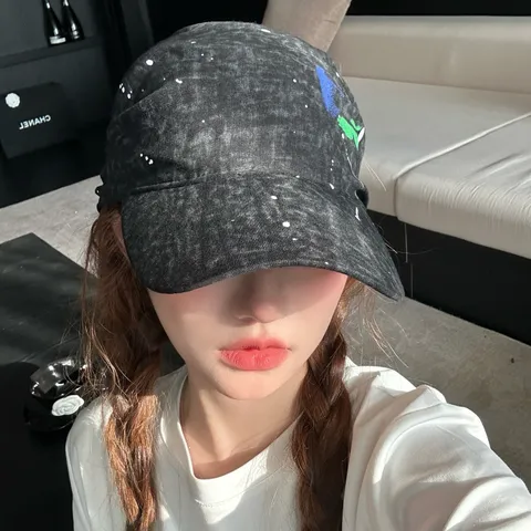 Unisex Cotton Bandana Baseball Cap Graffiti Splatter Printed Adjustable Hip Hop Headscarf Sun Hat Fashion Streetwear Accessories