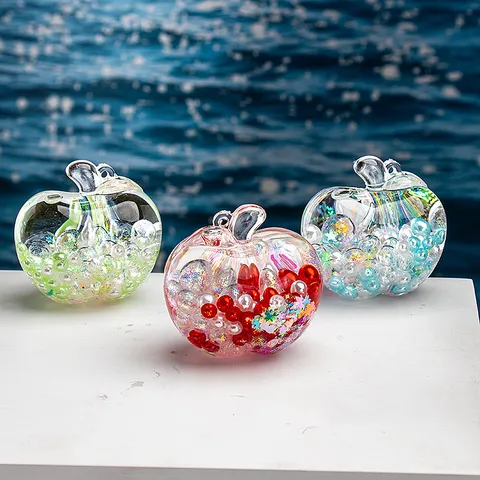Bouteille de Sable Mouvant à l'Huile de Pomme de Noël Créative Ornement de Bureau Paillettes Liquides Gadget Anti-Stress Mignon Décoration de Maison