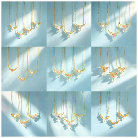 Minimalist Stainless Steel Zircon Flower Pendant Necklace Light Luxury Clavicle Chain Jewelry For Women