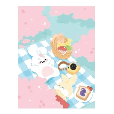 Korean Cute Bunny Cherry Blossom Memo Pad Cartoon Sticky Notes Journal Decorative Stationery Paper Office Supplies