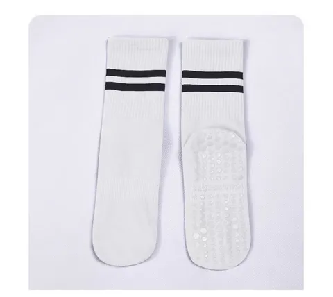 Women Non-Slip Pilates Yoga Socks Cotton Blend Mid-Tube Athletic Fitness Floor Socks for Barre Dance Workout