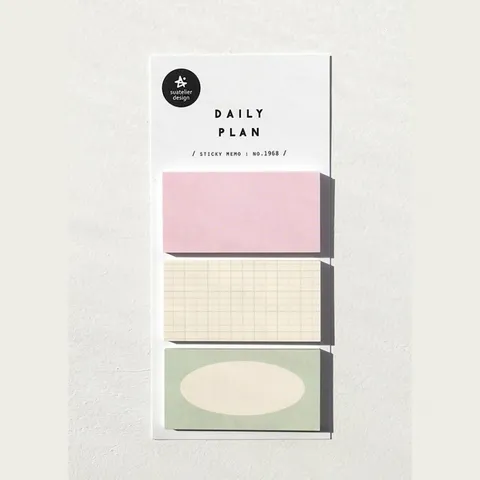Notes Adhésives de Style Coréen Bloc-Notes Moderne Minimaliste Plan Quotidien Assorti Bloc-Notes en Papier pour École Bureau Papeterie