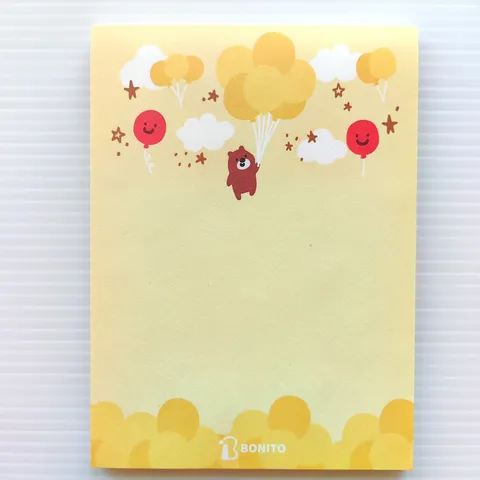 Schattig Ballon Beer Notitieblok Papier Sticky Notes Kawaii Kantoorartikelen Schrijfnotitieboek Voor Studie En Kantoor