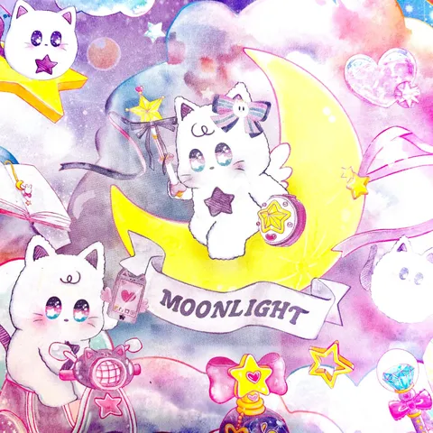 Journaling Decorative Paper Double Sided Moon Cat Pattern Vellum Paper For Scrapbooking DIY Stationery Supplies