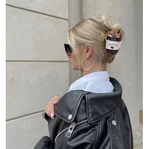 Pince À Cheveux En Acrylique Créative Forme De Nourriture Pour Femme Hot Dog Tasse De Café Chocolat Accessoire De Cheveux