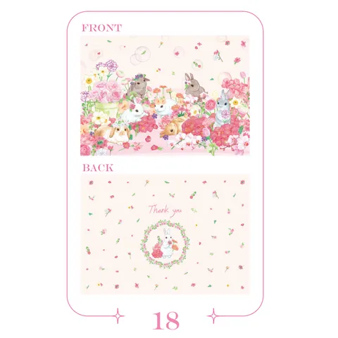 Decorative Journaling Paper Cute Rabbit Floral Watercolor Scrapbook Paper Double Sided DIY Stationery Paper Craft Supplies
