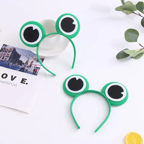 Cartoon Grote Ogen Kikker Haarband Schattige Pluche Haarhoepel Dier Haar Accessoires Voor Feest