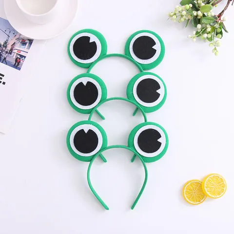 Cartoon Grote Ogen Kikker Haarband Schattige Pluche Haarhoepel Dier Haar Accessoires Voor Feest
