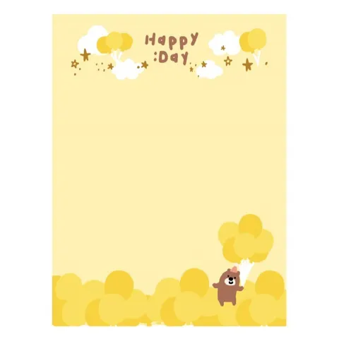 Korean BONITO Cute Cartoon Balloon Bear Memo Pad Daily Writing And School Decoration Student Sticky Notes Stationery