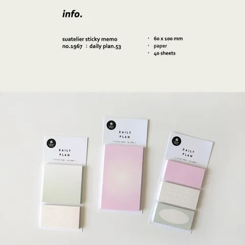 Moderne Minimalist Daily Plan Αυτοκόλλητες Σημειώσεις Ροζ Gradient Memo Pad Αισθητική Γραφική Ύλη