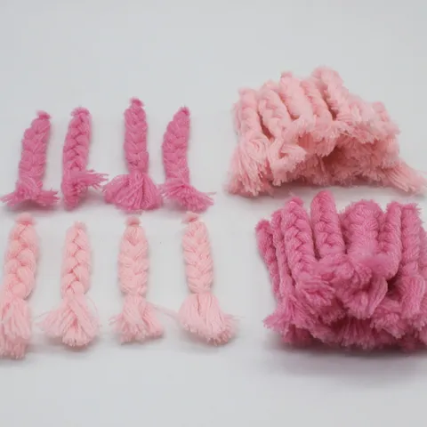 Accessoires DIY de Cheveux Tressés en Fil de Polyester Cheveux Tressés Simulés pour Poupées en Peluche Vêtements Chapeaux