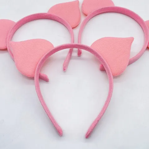 Cute Pink Pig Ears Headband Animal Hair Hoop For Halloween Easter Party Cosplay Costume Performance Hair Accessories