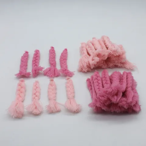 Accessoires DIY de Cheveux Tressés en Fil de Polyester Cheveux Tressés Simulés pour Poupées en Peluche Vêtements Chapeaux