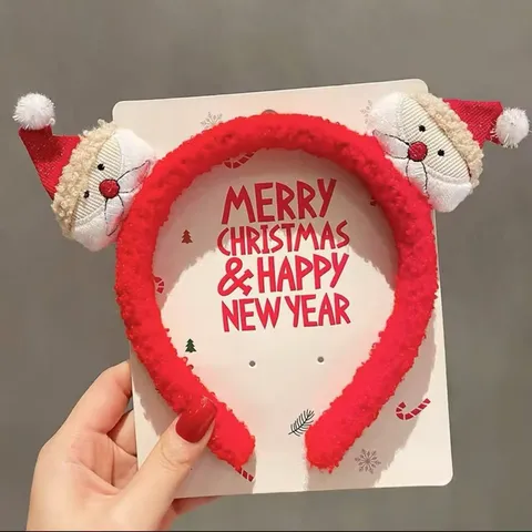Noël Serre-tête Bois de Renne Mignon Père Noël Bonhomme de Neige Accessoires de Cheveux de Fête Cadeau de Vacances pour Enfants