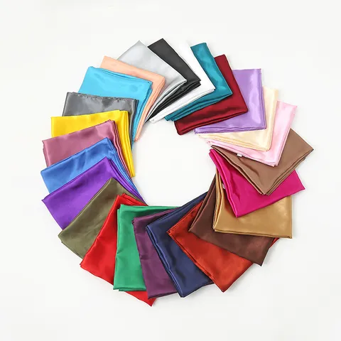Women's Square Scarf Fashion Solid Color Satin Silk Neck Scarf Elegant Head Scarf For Daily Commuting