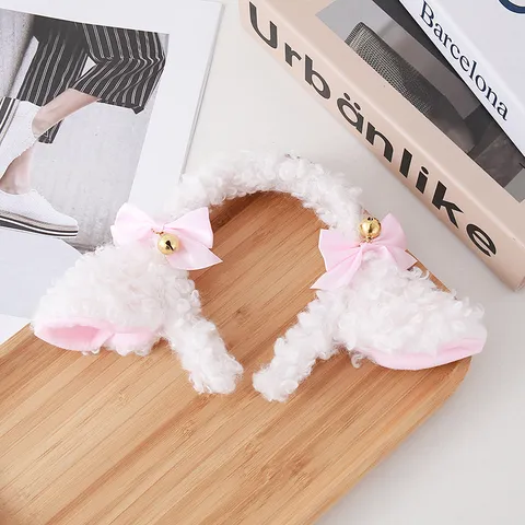 Mignon Style Showa Mouton Peluche Noeud Papillon Cloche Bandeau Doux Oreille Animaux Cerceau Cheveux Mode Cadeau