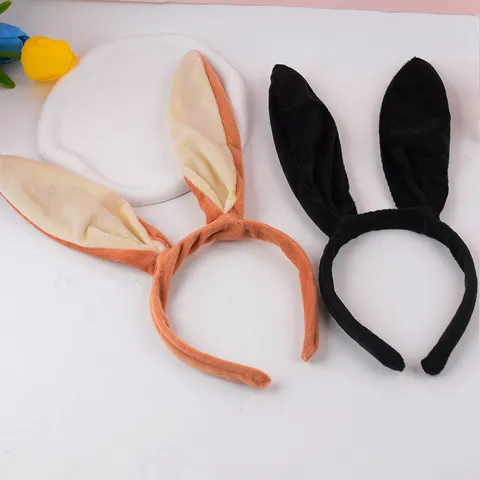 Serre-tête Oreilles de Lapin en Peluche Surdimensionné Mignon Longues Oreilles de Lapin Velours Doux Accessoires Cheveux Femme Fête Cosplay
