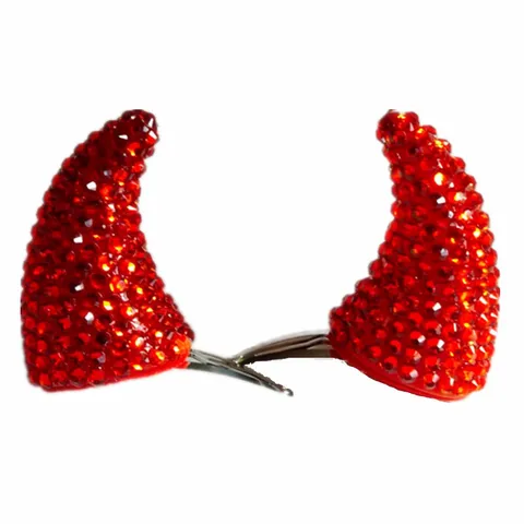 Halloween Diamante De Imitación Cuerno De Diablo Pinzas De Cabello Y Diadema Accesorio De Pelo Lindo Para Fiesta Actuación