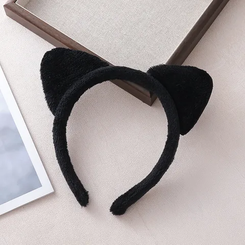Bandeau Oreille de Chat en Flanelle Mignon Fille Japonaise Maquillage Visage Lavage Cerceau de Cheveux Doux Peluche Cartoon Accessoire de Cheveux Pour Femmes Hommes