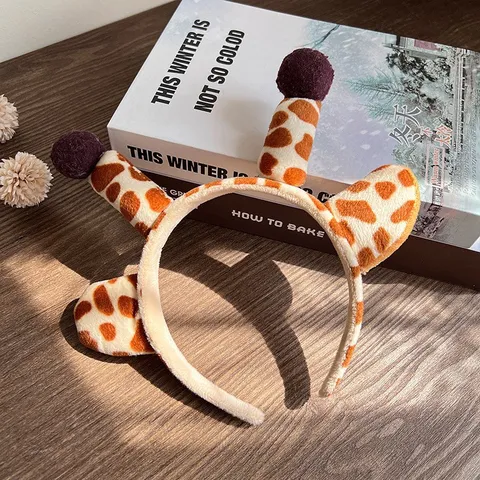Cerceau de Cheveux en Peluche de Renne de Noël Mignon Dessin Animé Accessoires de Cheveux pour Femmes Bande de Cheveux de Fête