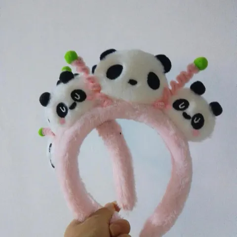 Schattige Roze Pluche Panda Haarband Cartoon Dier Haarhoop Zachte Oor Haar Accessoires Voor Kinderen Meisjes Dagelijkse Kleding
