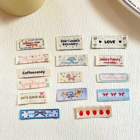 Woven Labels DIY Handmade Tags Colorful Embroidered Patches For Clothing Bags Scarves Pet Clothes Craft Accessories