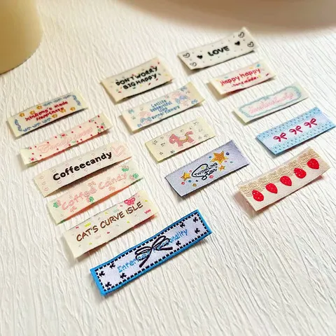 Woven Labels DIY Handmade Tags Colorful Embroidered Patches For Clothing Bags Scarves Pet Clothes Craft Accessories